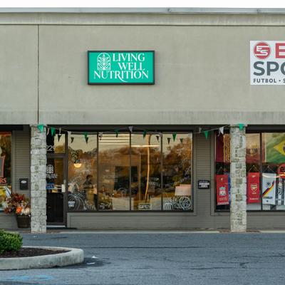 Venue's entrance with asign above it.