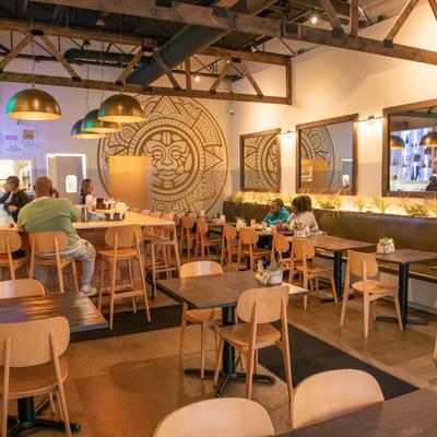 Bar and seating area