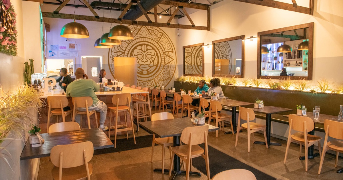 Bar and seating area