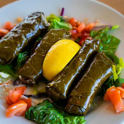 Stuffed grape leaves.