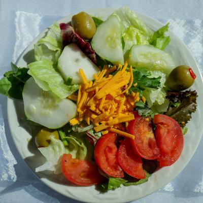 House salad, top view.