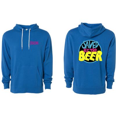 Saved by the Beer blue hooded sweatshirt