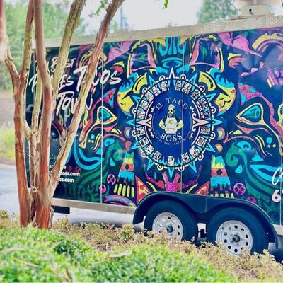 Colorful food truck.