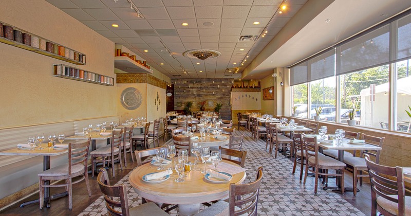 Interior, tables ready for customers