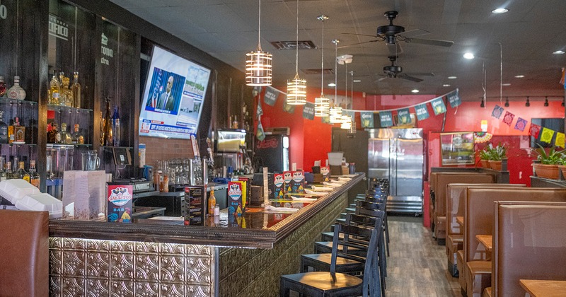 Interior, bar and seating area