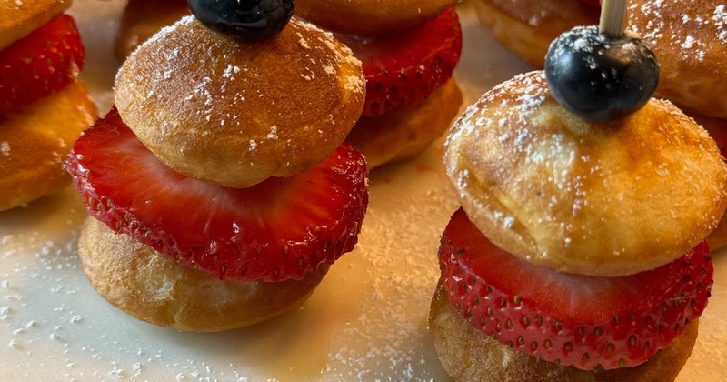 Strawberry beignet dessert