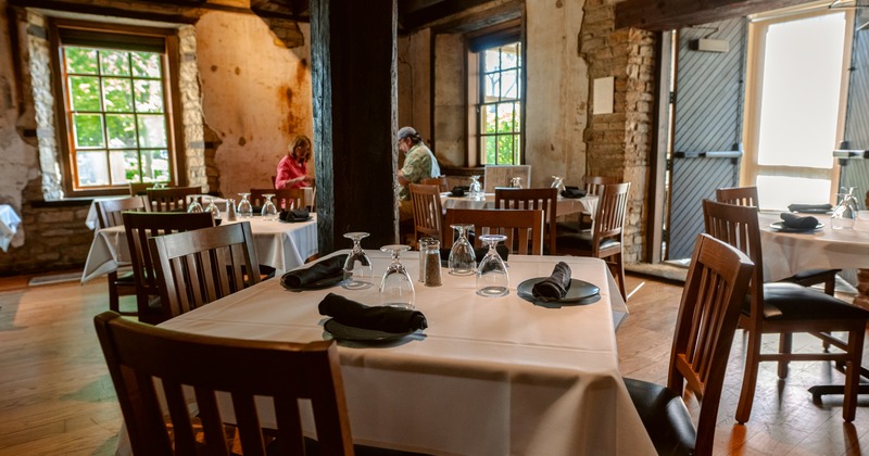 Interior, tabled dining space