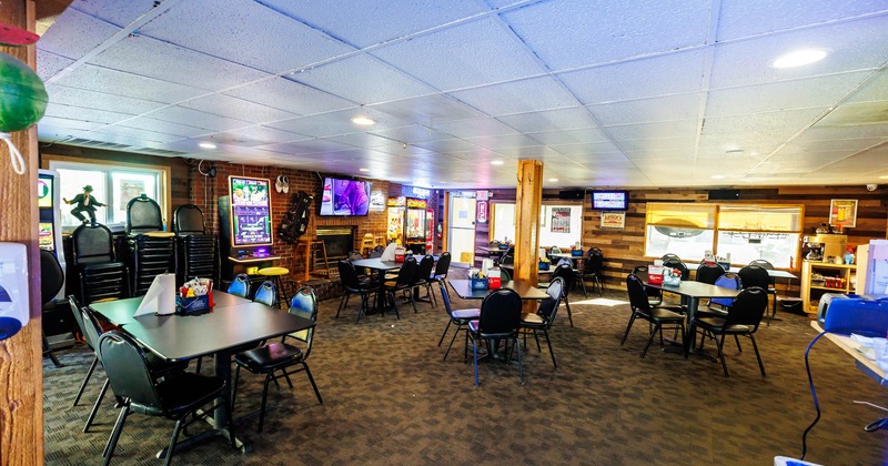 Interior, tables ready for guests