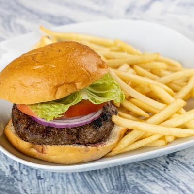 Bistro burger and fries.