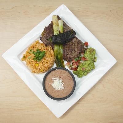 Carne Asada Plate, top view.