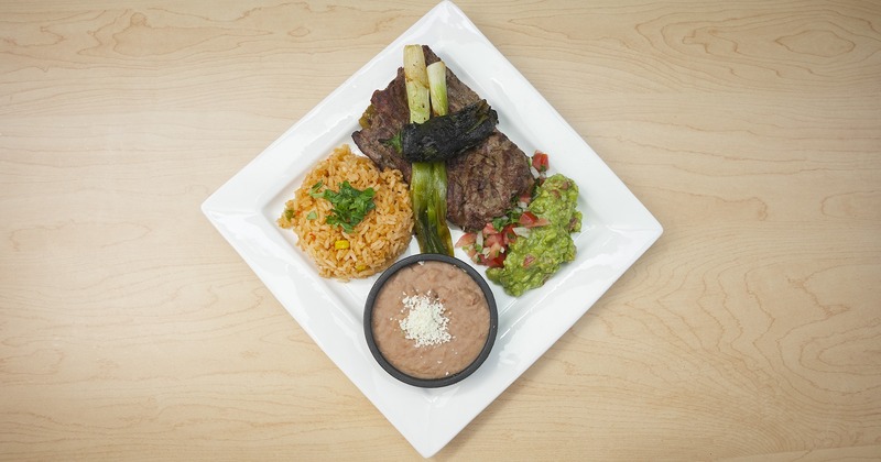 A top view of the Carnitas Plate