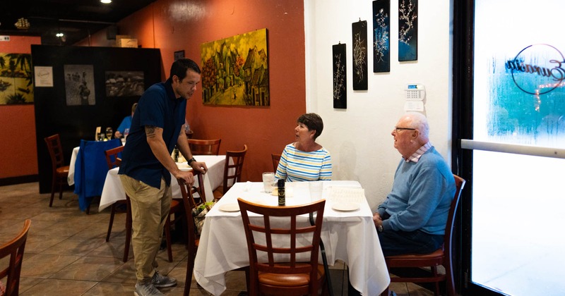 Dining area, customers ordering