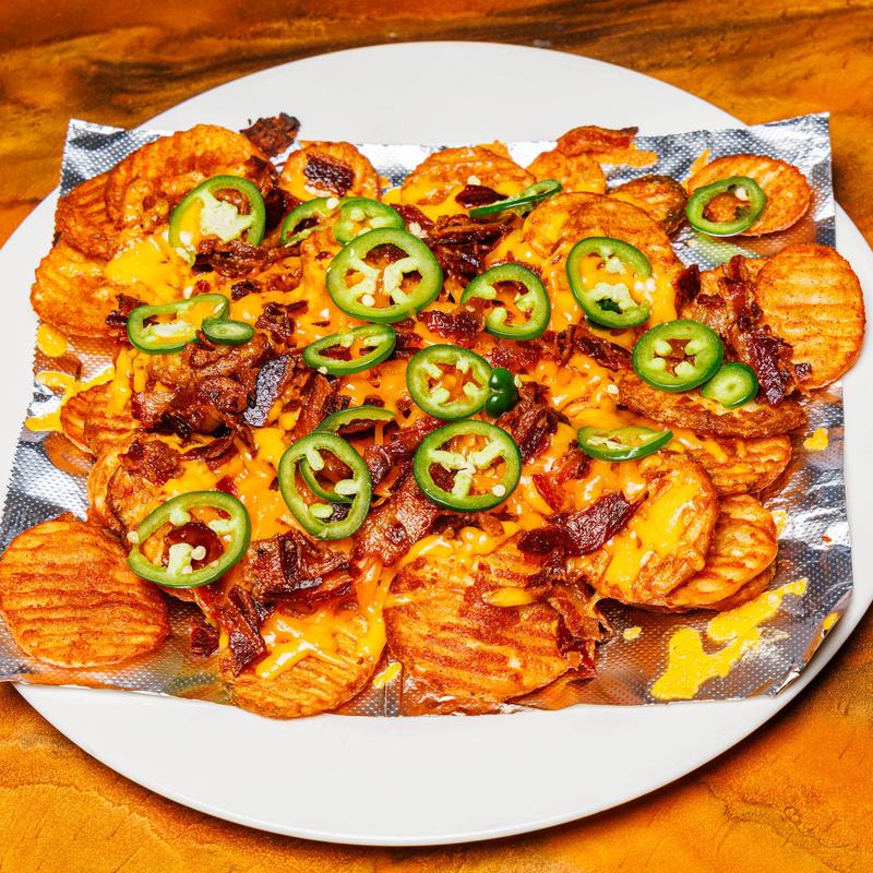 menu item 8 of 28, Loaded Twice Baked Chips 'Better than Nachos'