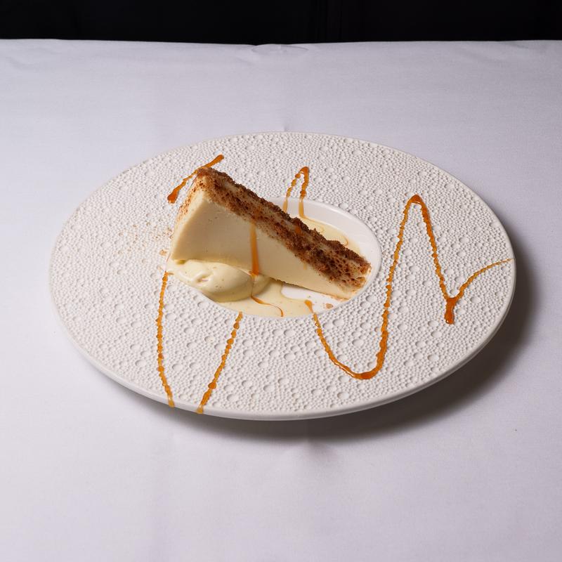 Caramel Cheesecake with Crunchy Sugar & Vanilla Gelato photo