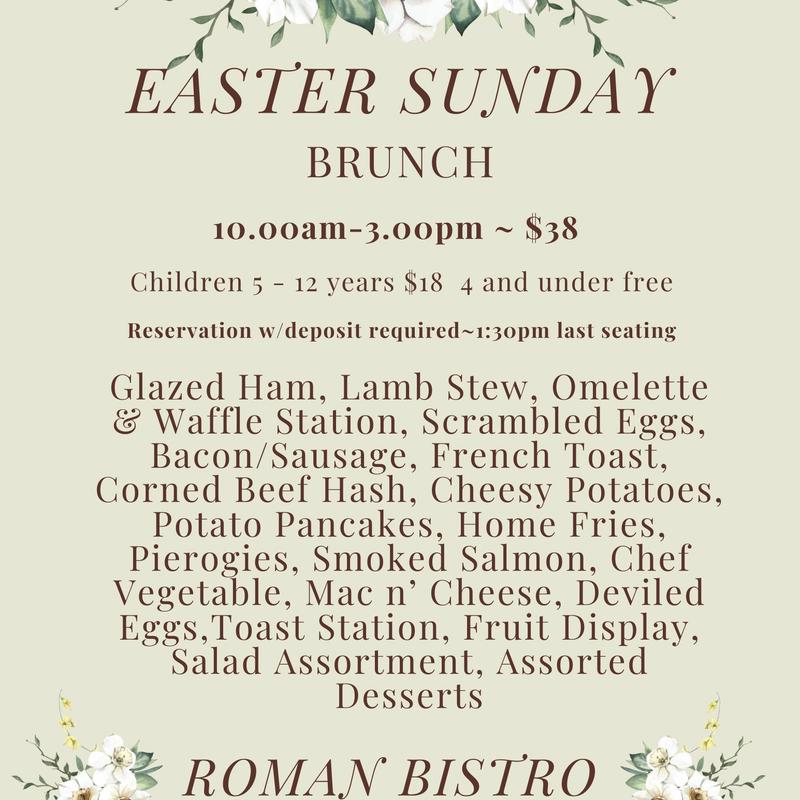 menu item 83 of 83, EASTER SUNDAY BRUNCH