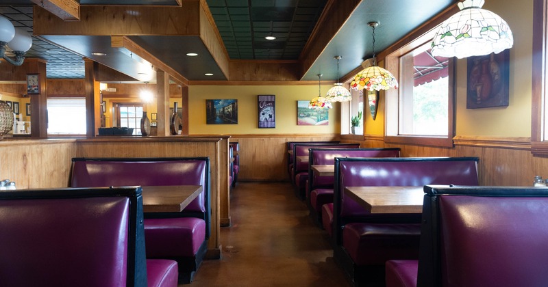 Interior dining area with double booths