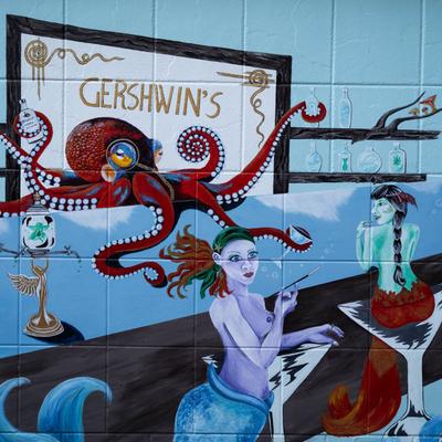 Gershwin's patio mural.