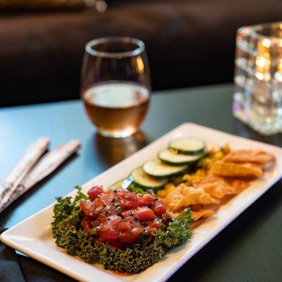 Ahi Tuna Poke served.