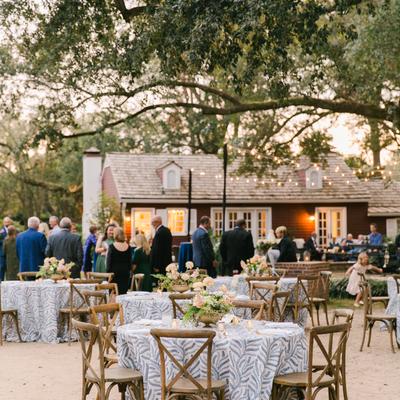 A large even outdoors on the patio.