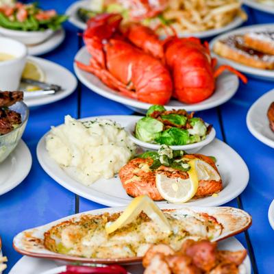 An assortment of dishes arranged on a table.