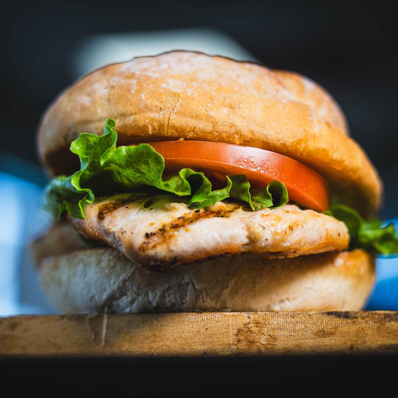 Grilled Chicken Sandwich with lettuce, tomatoes and mayo