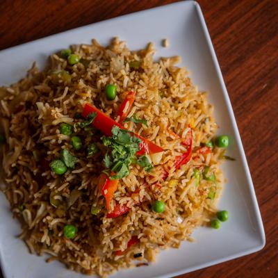 Chicken Fried Rice, top view.