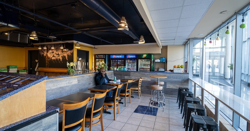 Interior space, seating area