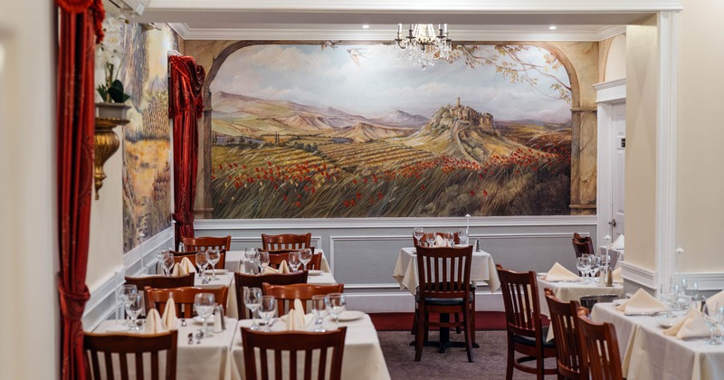 Tables set for guests