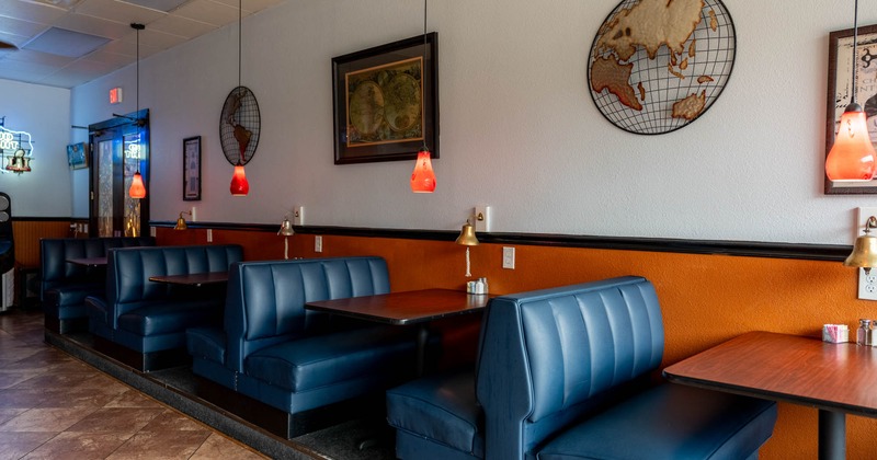 Interior, dining booths