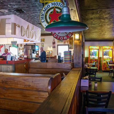Restaurant interior.
