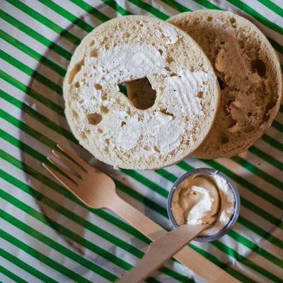 Bagel and cream cheese.