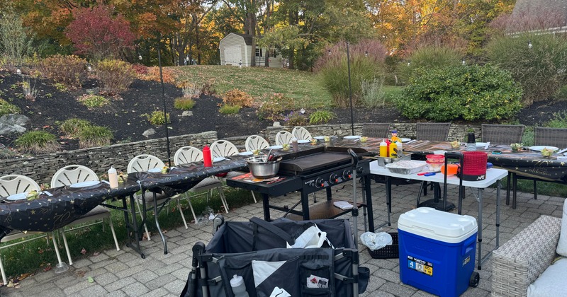 Tables ready for a casual outdoor event