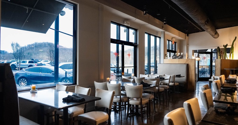 Restaurant interior, seating area