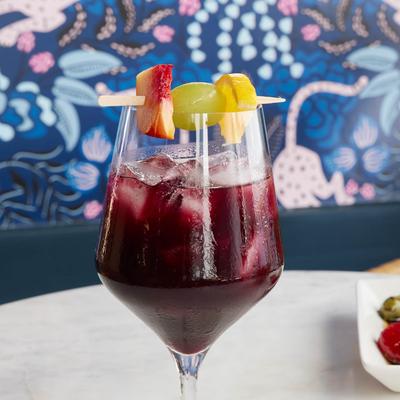 House red sangria glass.