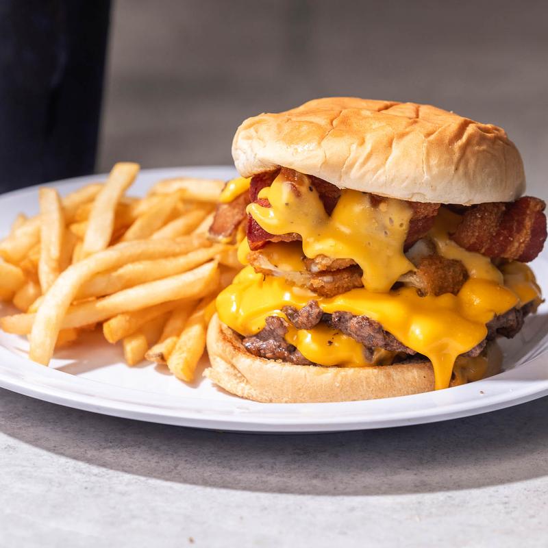menu item 3 of 6, Double American Burger with Fries