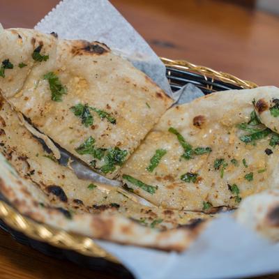 Indian naan bread, close-up.