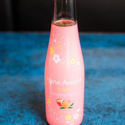 Hana Awaka sparkling peach drink.