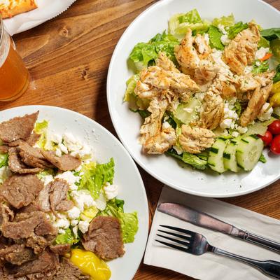 Grilled Chicken Salad and Gyro Salad.