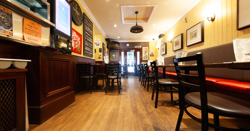 Interior, tables lined up