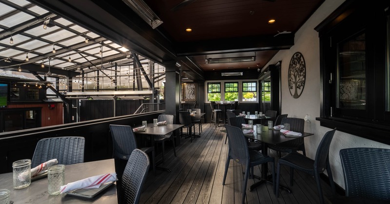 Dining area, tables ready for guests