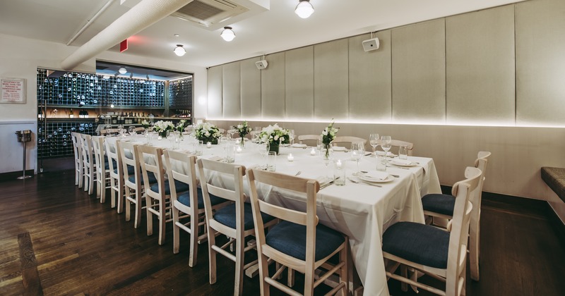 Bright seating area with tree on the right side