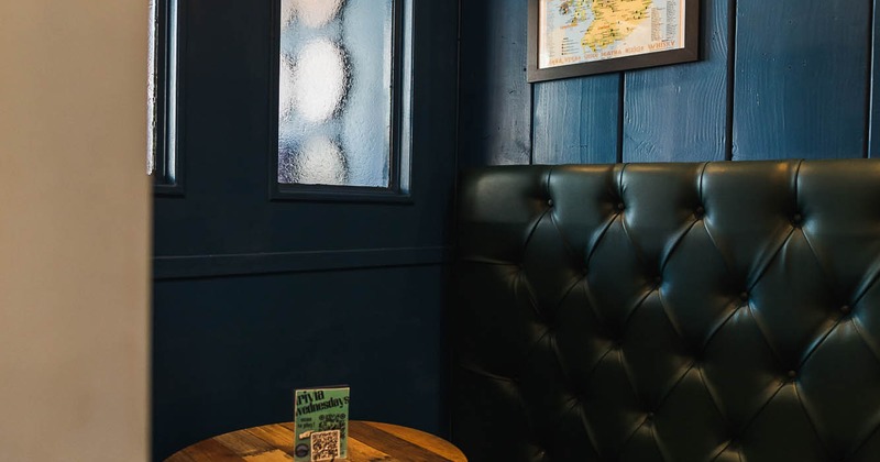 Interior, booths in the corner