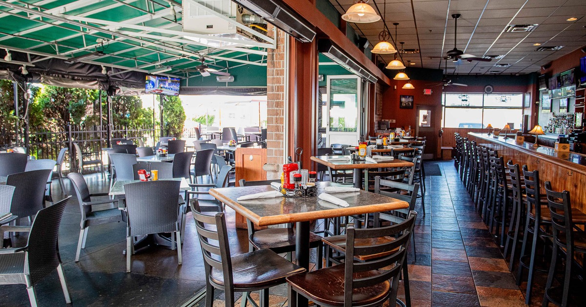 Interior, tables near patio