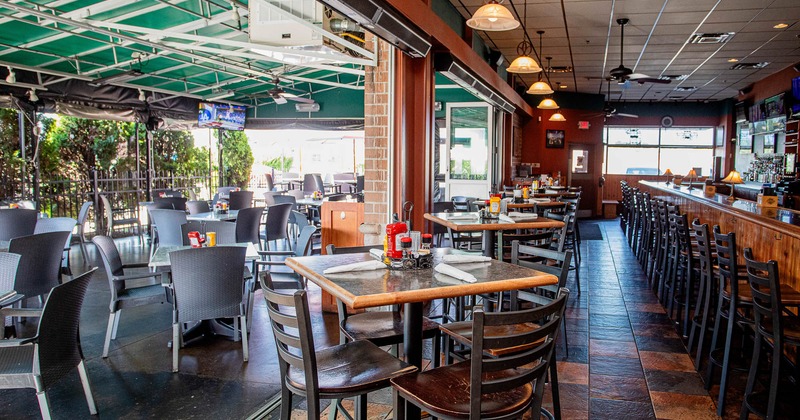 Interior, tables near patio