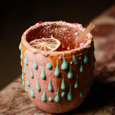 Orange pomegranate margarita.