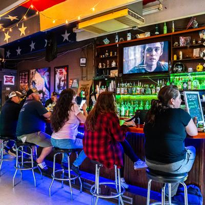 Lots of people at the bar.