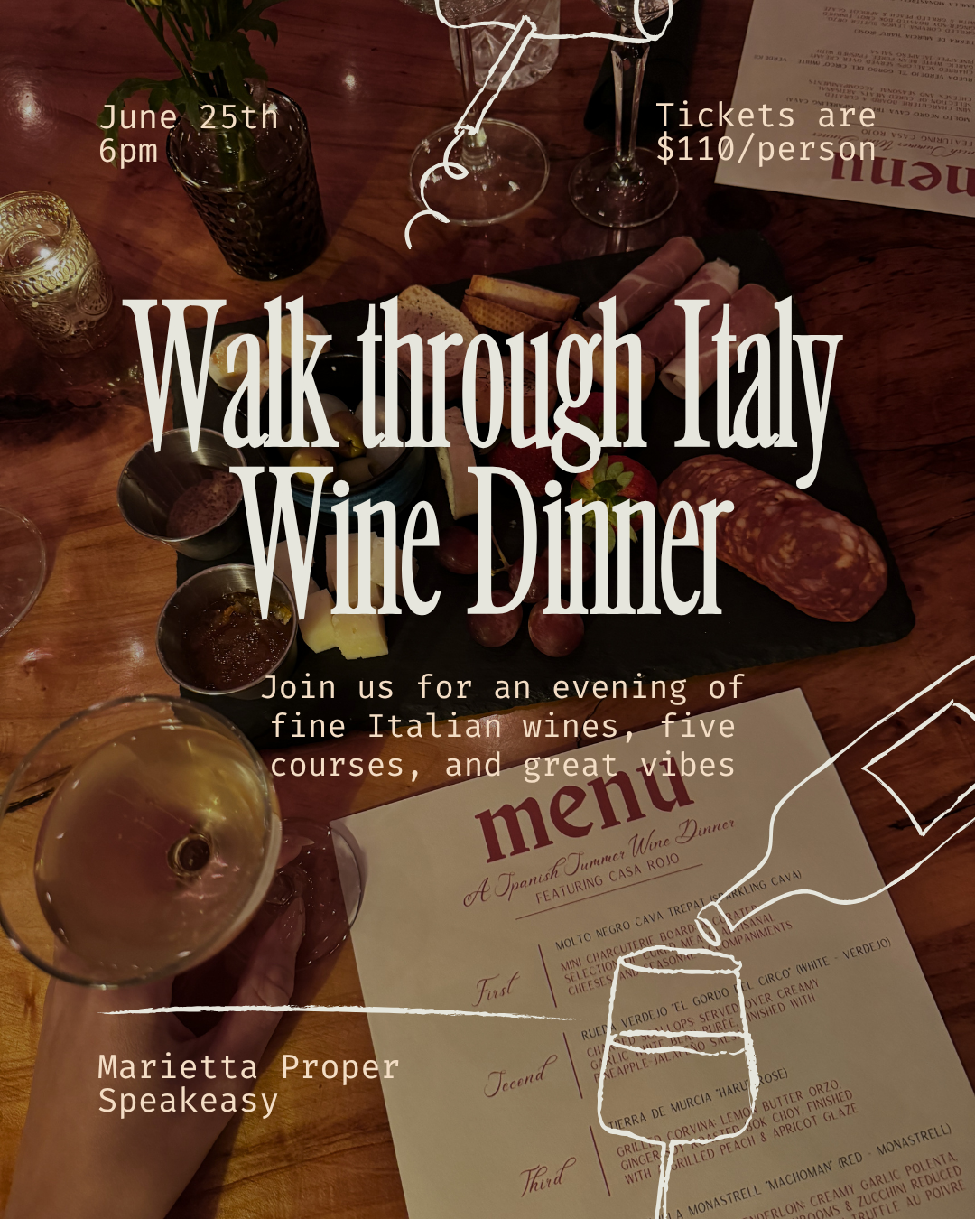 Walk through Italy - Italian five course wine dinner