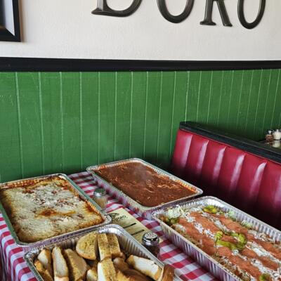 Various catering dishes.