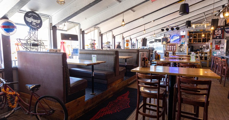 Interior, booths and dining tables