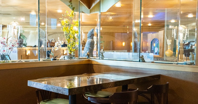 Interior, table and chairs